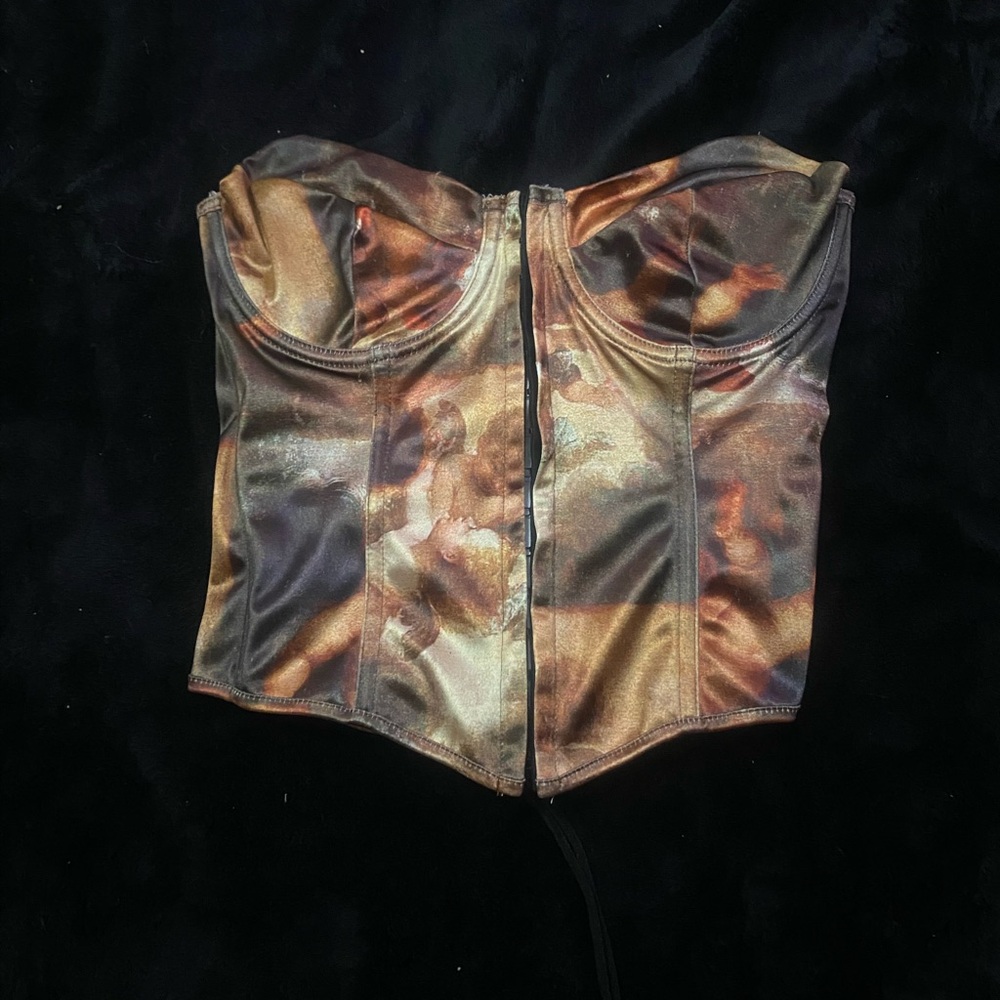SHEIN Multicolor Satin Corset Top